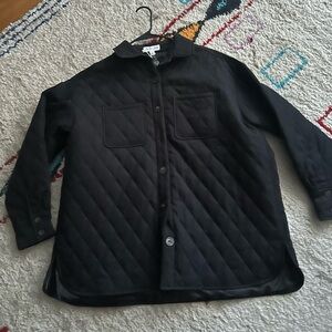 NWT oversized 1X quilted black jacket she + sky
